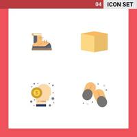 Pack of 4 Modern Flat Icons Signs and Symbols for Web Print Media such as boots capitalist track cargo investor Editable Vector Design Elements