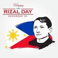 feliz tarjeta de felicitación del día de rizal. ilustración vectorial para tarjetas de felicitación, carteles y pancartas vector