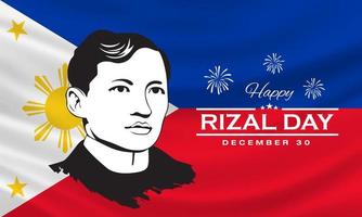 feliz tarjeta de felicitación del día de rizal. ilustración vectorial para tarjetas de felicitación, carteles y pancartas vector