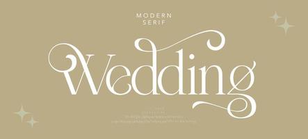 Luxury wedding alphabet letters font with tails. Typography elegant classic serif fonts and number decorative vintage retro concept for logo branding. vector illustration
