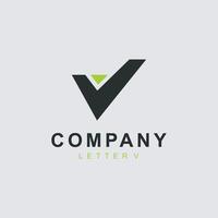 Initial letter V logo template colored black design for business vector