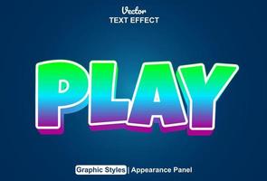 text effect play with graphic style and editable. vector