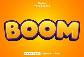 boom text effect with graphic style and editable vector