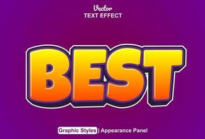 best text effect with graphic style and editable vector