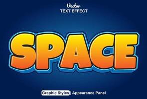 space text effect with graphic style and editable. vector