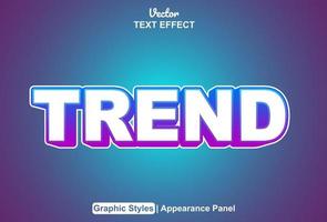 trend text effect with graphic style and editable. vector