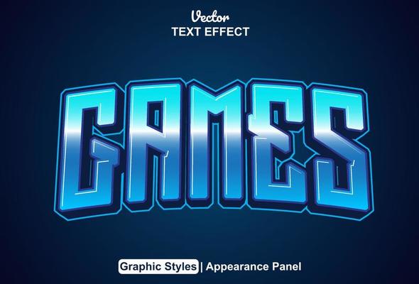 Games text effects with graphic style and editable.