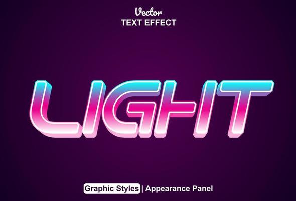 light text effect with graphic style and editable