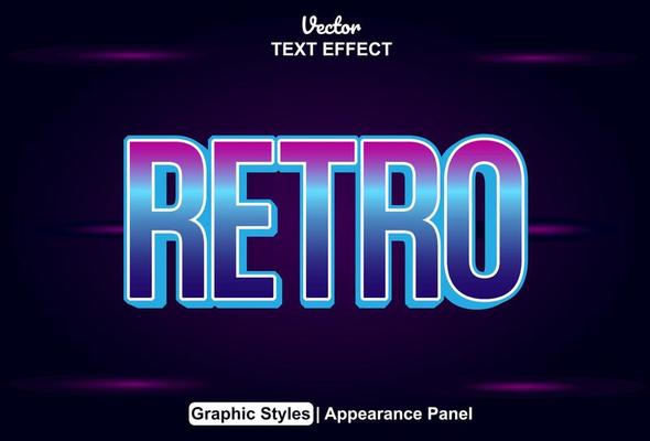 retro text effect with graphic style and editable.