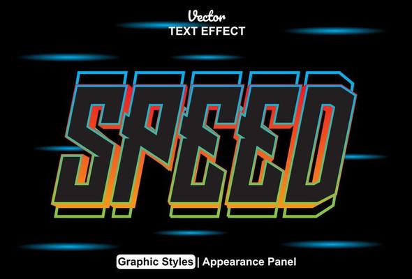 speed text effect with graphic style and editable.