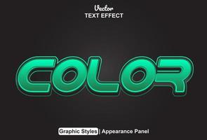 color text effect with graphic style and editable. vector