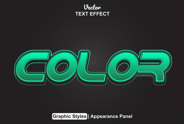 color text effect with graphic style and editable.