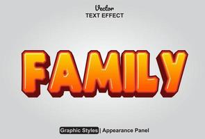 family text effect with graphic style and editable. vector