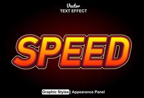 speed text effect with graphic style and editable. vector