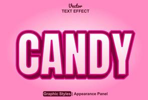 candy text effect with graphic style and editable. vector