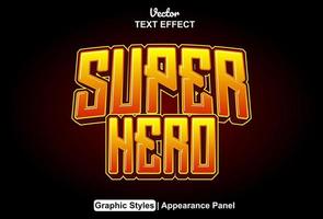 super hero text effect with graphic style and editable. vector