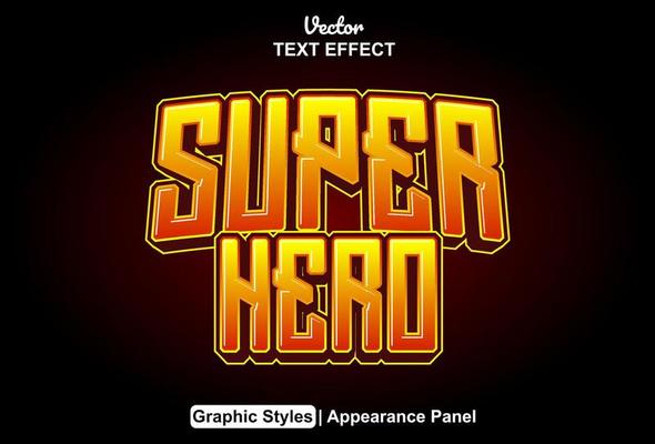 super hero text effect with graphic style and editable.