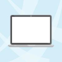 gray laptop vector with blank screen on white