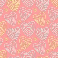 Heart-shaped abstract line pattern with colorful design and background. Seamless Pattern vector illustration. Suitable for valentine's day cards, wrapping paper, textiles