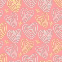 Heart-shaped abstract line pattern with colorful design and background. Seamless Pattern vector illustration. Suitable for valentine's day cards, wrapping paper, textiles