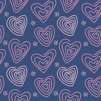 Heart-shaped abstract line pattern with colorful design and background. Seamless Pattern vector illustration. Suitable for valentine's day cards, wrapping paper, textiles