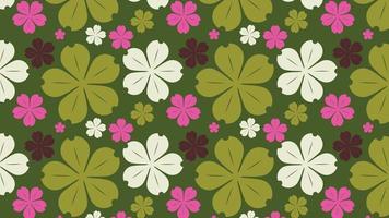 Olive Retro Flower Wallpaper vector