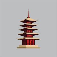 icono de pagoda asiática vector.pagoda en Japón. templo japones vector