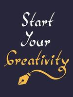 starting your creativity hand lettering typography design vector