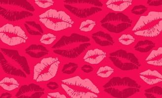 Valentines day lips background vector