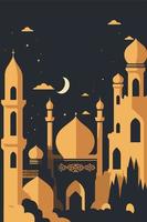 islamic Mosque background Islam, ramadan greeting card design template vector