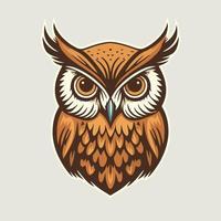 Owl face head vector design illustration for logo mascot t shirt design template