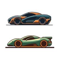 sport car logo icon flat vector design template side view