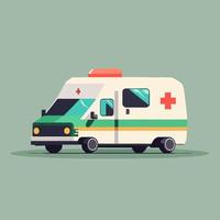 flat vector ambulance emergency vehicle city transport hospital icon