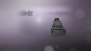 fond violet, cadre photo du lac brumeux video