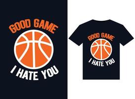 Good Game, I Hate You illustrations for print-ready T-Shirts design vector