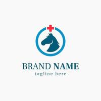 horse medical pet logo vector