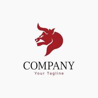 angry bull logo silhouette vector