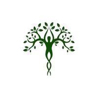 logotipo de hoja verde de árbol de rama humana vector