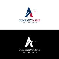 letter a shooting star logo vector