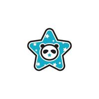 star panda night logo vector