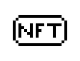 NFT technology icon pixel art vector