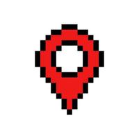 Red map pointer pixel art vector