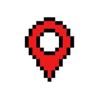 Red map pointer pixel art vector