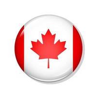 Canadian flag round pin vector