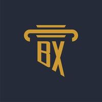 BX initial logo monogram with pillar icon design vector image
