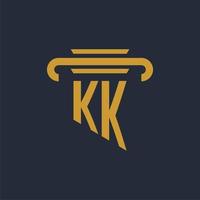 monograma del logotipo inicial kk con imagen vectorial de diseño de icono de pilar vector