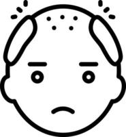 line icon for bald vector