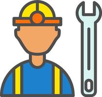 icono de vector de trabajador de construcción