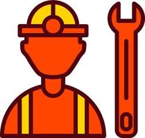 icono de vector de trabajador de construcción