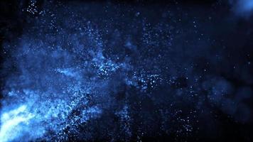 particules de feu bleu boucle abstraite avec nuage de fumée